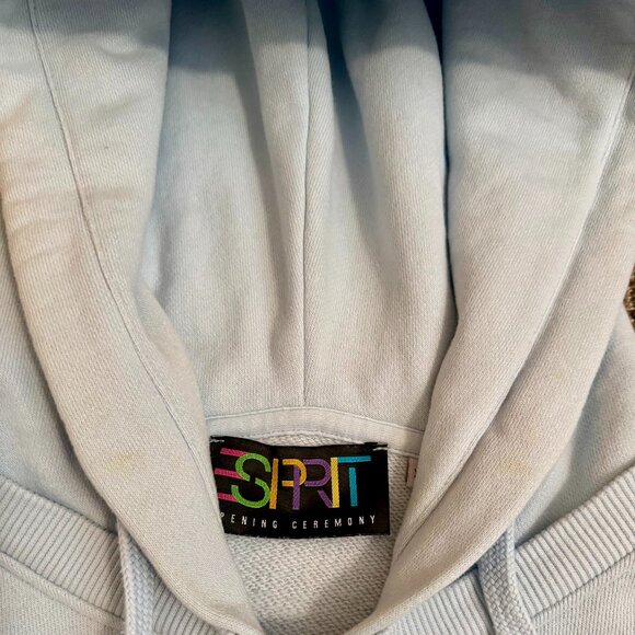 Rare Vintage Inspired Esprit Open Ceremony Baby Blue Pullover Hoodie in XS - Picture 11 of 14